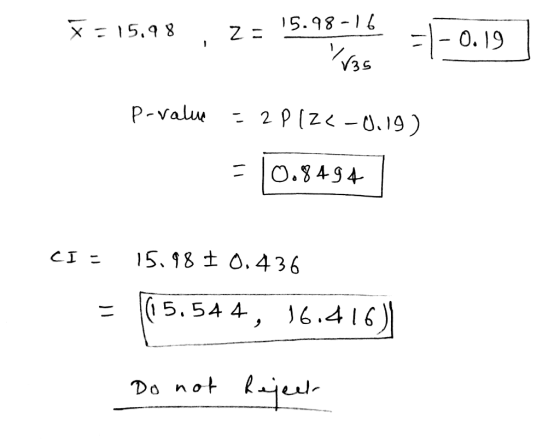 0.19 V3s 2 P (Z0.19) P-valuw O.8494 1S. 18 0.436 CI (15.54 4 6.4 16 jur Do not