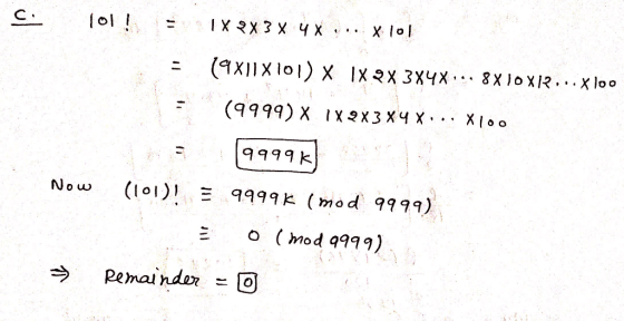 (9999) X 1X2X3X4X X100 9999k Now (lo)k (mod 99) ( mod 9999)