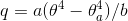 q=a(\theta^4-\theta_a^4)/b