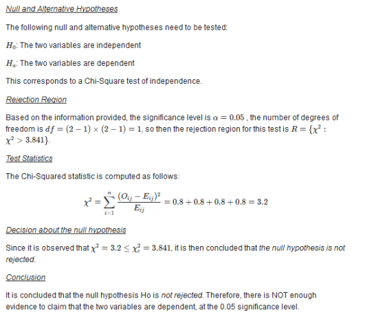 The following null and alternative hypotheses need to be tested: HO: The two variables are independent H The two variables ar