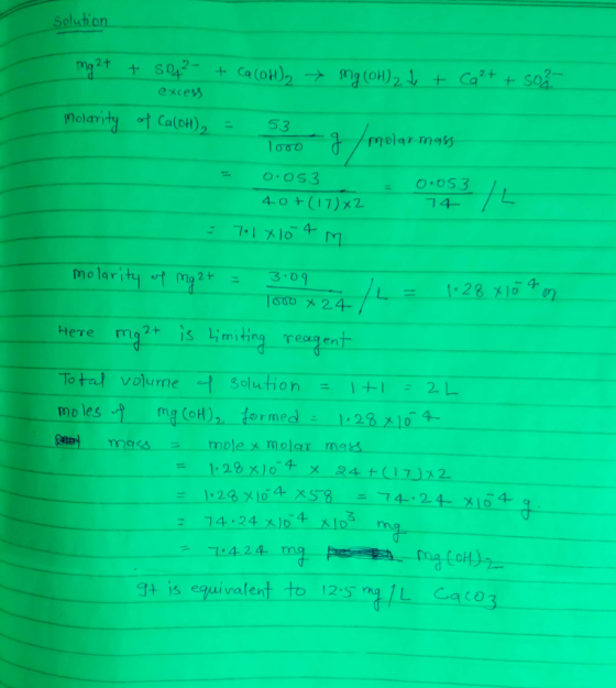 0 my2t sot?- t exces 2 + ca (0H)2 → my(CH)2.t.ca + so .OS 3 2+-3.09 molari 4- 1600-X24- e maar is Limiting- 寻ent Solution12.L