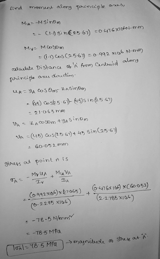 €45)Cose 5-6)-69s in (25-G-7) (15) Cos(1561) t 45 sin(2567) rsa 60 , 0 5 2 mm) 二 Stren at point n is (0-47 6x 109xC60.052) (о