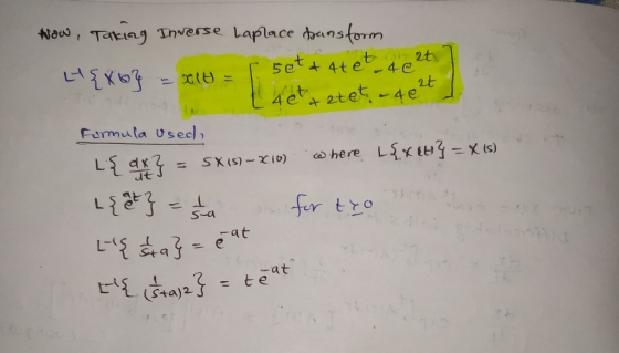 Waw, Tateiag Thwerse Laplace ensform 4+ et ai 2t 4C 5et 너{Vsg 2t 4etr 2tet-4e Fomula us ecl LE GE LixI= S here X(s) SKIS1-2ib