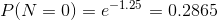 P(N-0) e-1.25-0.2865