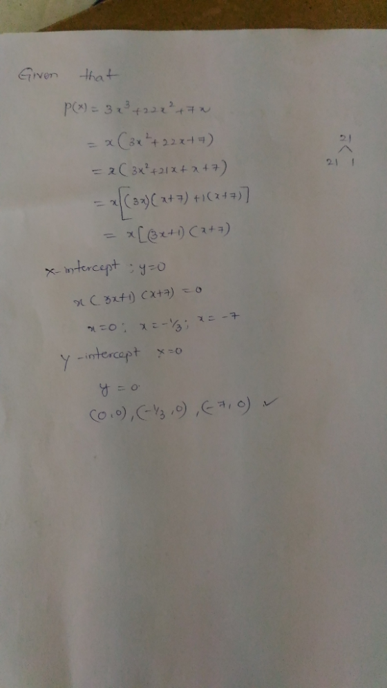 GNen that PC)322z xCautt21) - 2C3x41t +7) 21 1 x Lert) Ca+) - bterceptyo y intercept Co.),C39) )