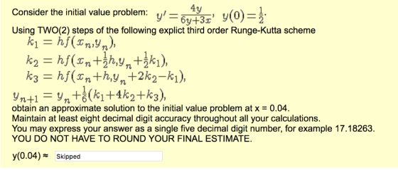 674%, y():1 nge- Consider the initial value problem: l- Using TWO(2) steps of the following explict third order Runge-Kutta s