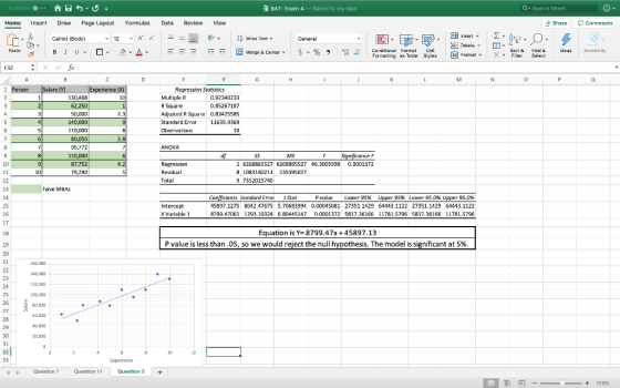 AutoSave OF BAT-Exam 4 - QSearch Sheet Saved to my Mac Formulas Review View Share Home Insert Draw Page Layout Data Comments