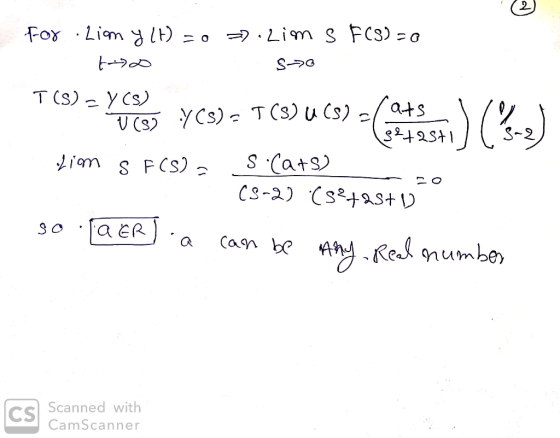 Fox Lim l Lim s FCs) =0 ニ0 SG T(s)YCs ats T (s) u Cs) V (3YCS) ( ) S-2 S Cats CS-2) s s+ D iam s FCS) a ER Can b ARe numbe CS