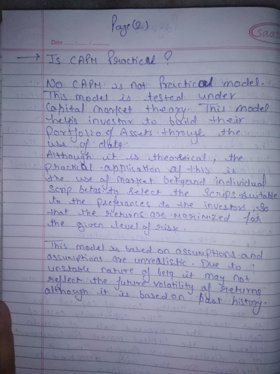 Pay as Saat Date CAPN Pachical Praschicel moclel A No CAPM This modelt not testeal unaler Copital Orasdcat thearya Tniu model