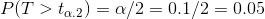 P(T>t_{\alpha.2})=\alpha/2=0.1/2=0.05
