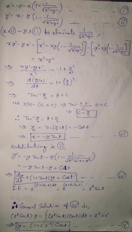 11 1 + &2 X2 x2 () Tan - +C ue X(o)-(0, o, s) Ton O+C C.= To T To -Cat t X - (f) L=ーとTant Aubtitting h 1 -1)2-f9R-,R ニーグTontー