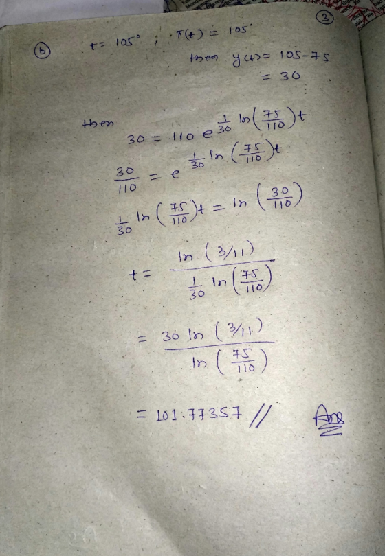 T(t ) = to5 t las wetea leact duetos-S = 30 30 3 1fo e 30 30 e 30 I10 30 tO 30 (311) t = In 30 36 In 311) 110 101 333S U1