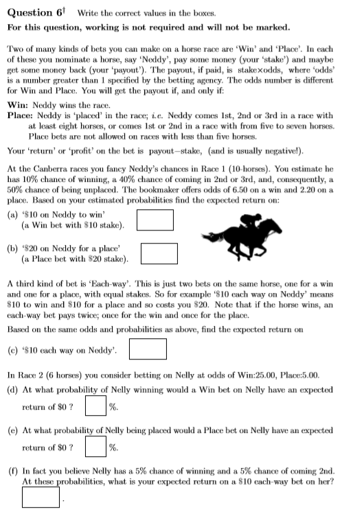 Question Write the correct values in the boxes. For this question, working is not required and will not be marked Two of many