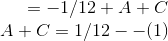 =-1/12+A+C\\ A+C=1/12--(1)