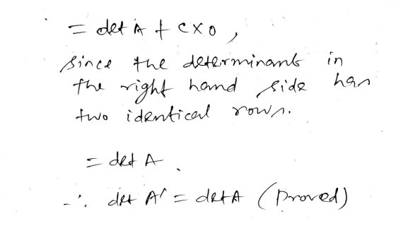 det t the deerminank hand ide in Bince han two identicorl det A dtt A detA (Proved)