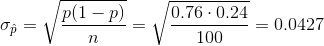 (1-P) 0.76-0.24 0.0427