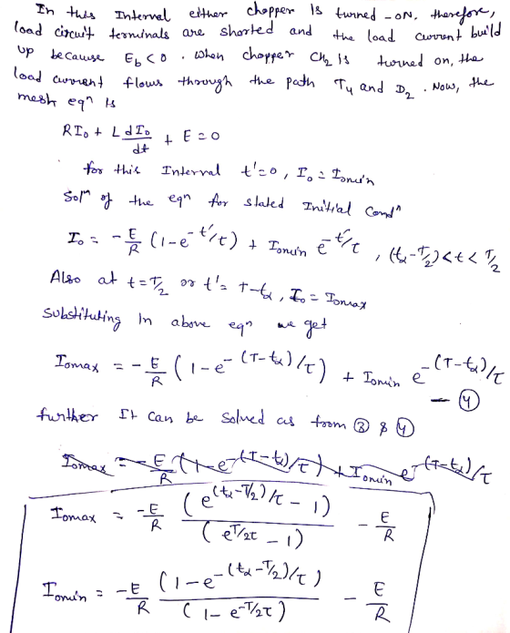ether chopper Is tuned shorted and -oN, Inlerval load circut kminals Th ths Curront buld the load are wken chopper C turned o