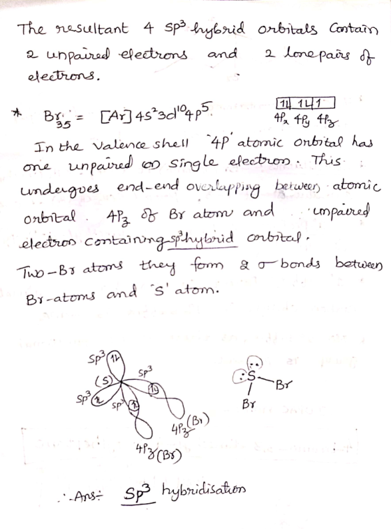 The nasultant 4 sp yorid onbitals Contaim unpaired electrons electrons amd 2 Lenepais d 11 1 L1 CA345304p5 4PA 4 4 4P atomic