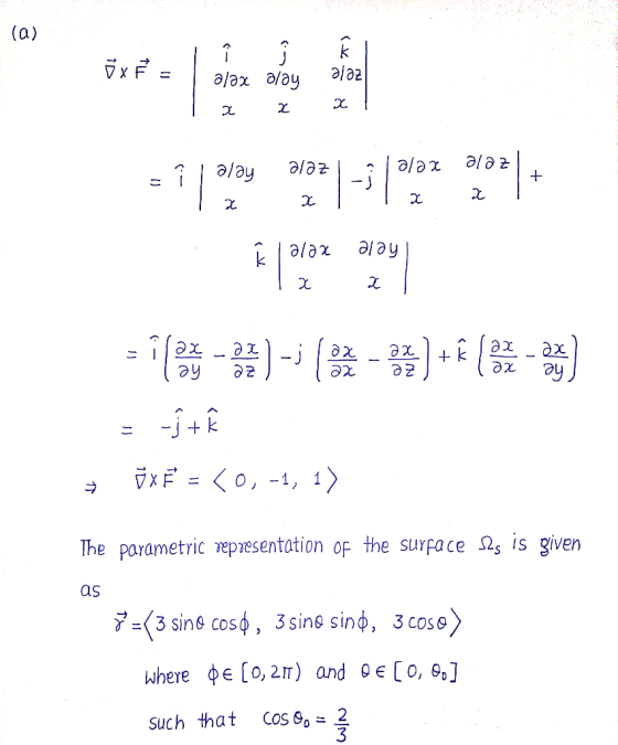 lhe parametric representation of the surFace 2 is given aS such that Cos90- 2