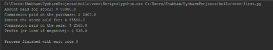 C:\Users\Shubham\ PycharmProjects\hello\venv\Scripts\python.exe C:/Users/Shubham/ PycharmProjects/hello/venv/first.py Amount