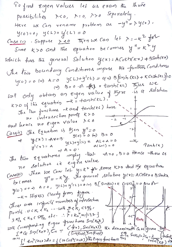 Yぐ me ko and he euahon becomes tief,.ka cond.hens Condit, mA imp.se boundary -1 and hence tno egen Value λ< Tanhk) e Caw le