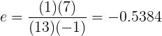 (1)(7 -0.5384 (13)-1)