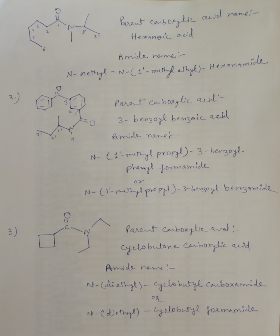 2. Amiele nahe,-- phenyl Jomamide or 3) Celbtan Canlboryle aud