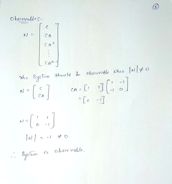 Observable CA 2 yhe Systim shod ld be observable pher) |N|to t -l NC C月 [0-11 口-1 . Sys ls obser vall