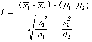 Image result for test statistic for two means