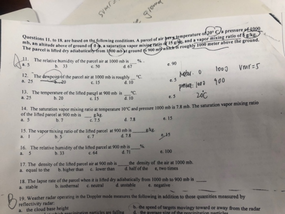 f emperature o20 Ca pressure d 1s /z, and a vapor mixing ratio ofSgk ons 11. to 18. are based on the following conditions. A
