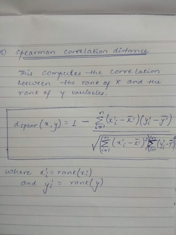 correlation distome Spearman This compeutes of of yvarulables corre lation the and te the between Yank rank dapeor (2, y) whe