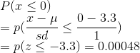 P 0) p( sd = p(2 <-3.3) 0.00048