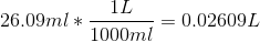 1L 26.09ml * = 0.02609し 1000ml