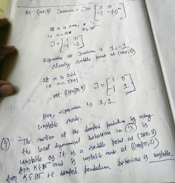 Figentalue e Jacobian s 1 批*).eigenvale- linkbe mode IS í/L the ocal dyanigul behaw uble node