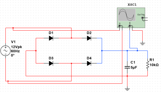 XSC1 Ext Trig D2 D1 V1 R1 0° D4 D3 C1