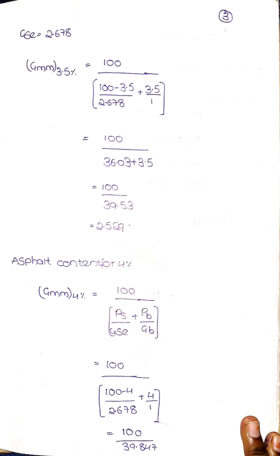 GEe= 678 (Grole5 I00 t00-3.5 3.5 + 2 678 IOO 36 03+3.5 IOO 39.53 - 250 ASphait contentfor Gmm)u Gb Gse 00-4 268 10 o 39.847