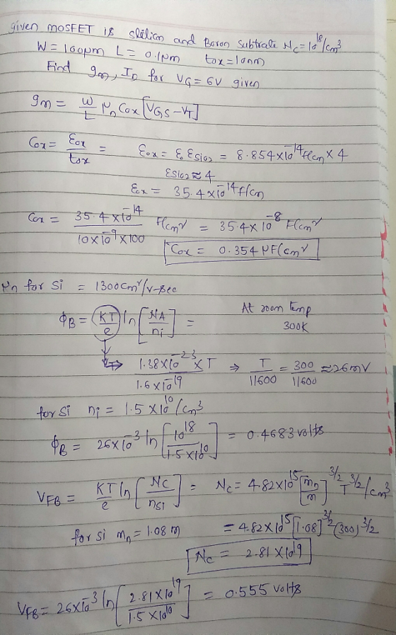 given mOSFET ESi 4 0.354 PF cm 300k 1.6 x Ig nST IS