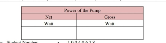 Power of the Pump Gross Watt Net Watt 1004067 8
