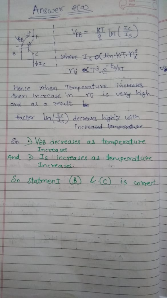 3 mi Hente when Ternp tac So Ves decreases as tempexature ncreases C is corect 20
