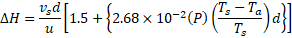 2.68 x 10-2(P) (4-4) d AH = 1.5 + Ts Lu