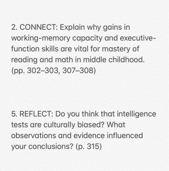 2. CONNECT: Explain why gains in working-memory capacity and executive- function skills are vital for mastery of reading and