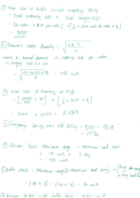 Total Cost of Rudds Curint inveoy Polia 9s0D ordle 66 ホ 40100 0 366 x s 3464346R.3S oySOD 2572 x Maximum lead hme LM