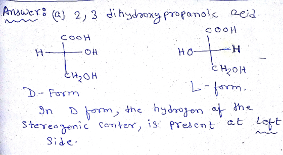 propanoic aeia hnuoer? (a) 2,3 dihy HO он D Form On T Xhe at Let the hydro Side