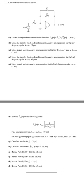 1. Consider the circuit shown below. (a) Derive an expression for thetransfer tion, λ(,)-E(s)R(,). 00pts) (b) Using the trans