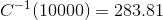 C^{-1}(10000) = 283.81