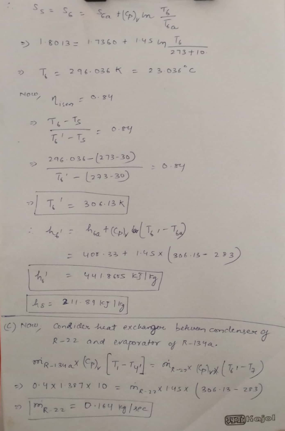 296-o36 K = 2 3636. C T 276 036-(273-30 -(273-30 306.13大 3 excharg bek R-22 and eraporatr of R-131a. u 306.13- 23