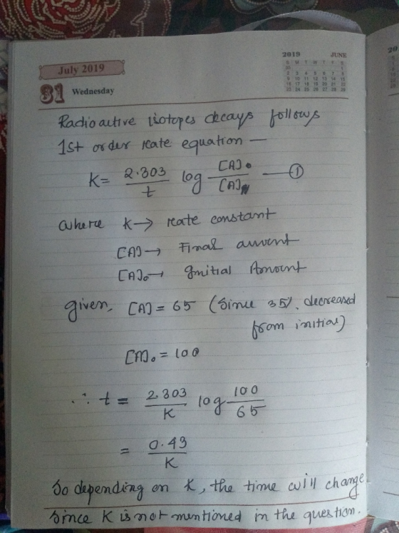 2019 JUNE T ES July 2019 SMTW 3 45 6 78 9 10 11 12 13 14 31 Radio autive tiotepes cheays ollews 1st or dur eate equaton 15 We