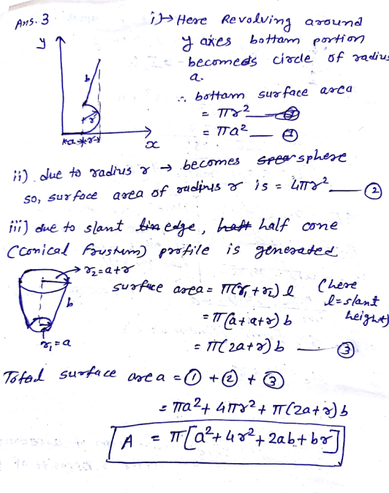 5. 3 /> Here Revolvin around 1 becom eds circle ơf74diu . bottom. surface area sphere ;i) due to radius γ-> becomes snea So,
