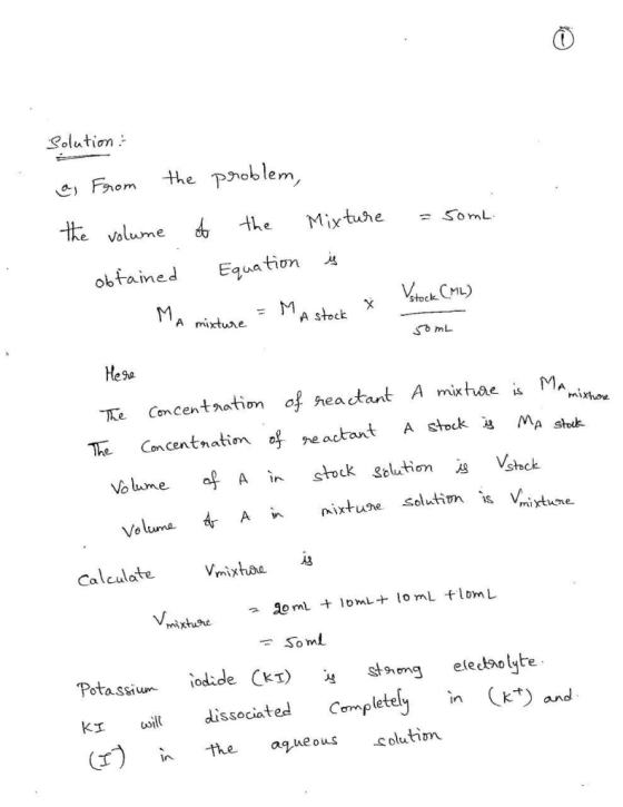 Solution problem, the Fnom thevolume the Mixture SomL Equation obfained Vteck CL) M A mixture A stock mL Hega Con centaation