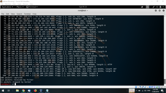 kalinew [Running] - Oracle VM VirtualBax File Machine View Input Devices Help Terminal 1 Applications Places Sat 05:13 root@k